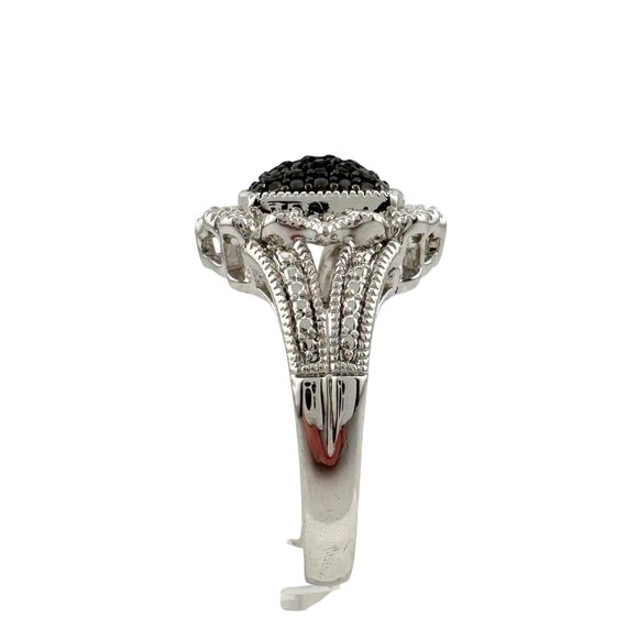 Elegant Black Diamond Cocktail Ring Size 7.25 - Picture 2 of 7